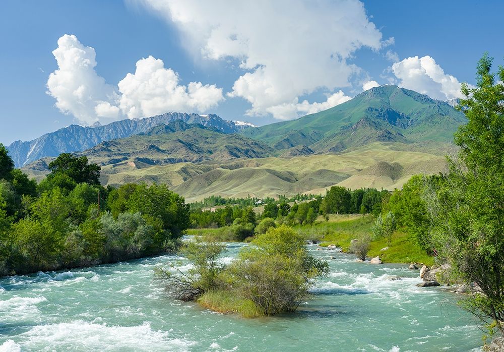 Landscape near Toktogul close to Tien Shan Highway-connecting Bishkek with Osh